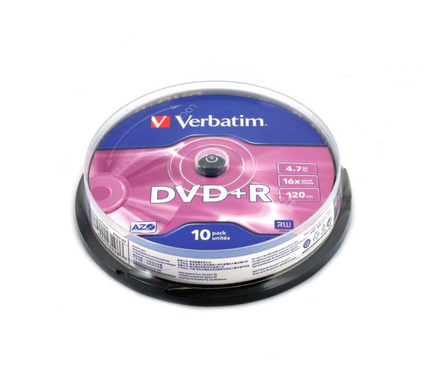VERBATIM DVD+R 4.7GB 16x (AZO) CAKE 10 szt. - 28937 - zdjęcie